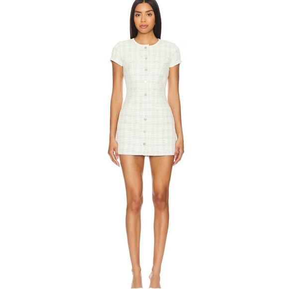 Majorelle Tammy Mini Dress in White & Black Size: M - Picture 1 of 9